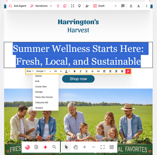 text formatting for generated email