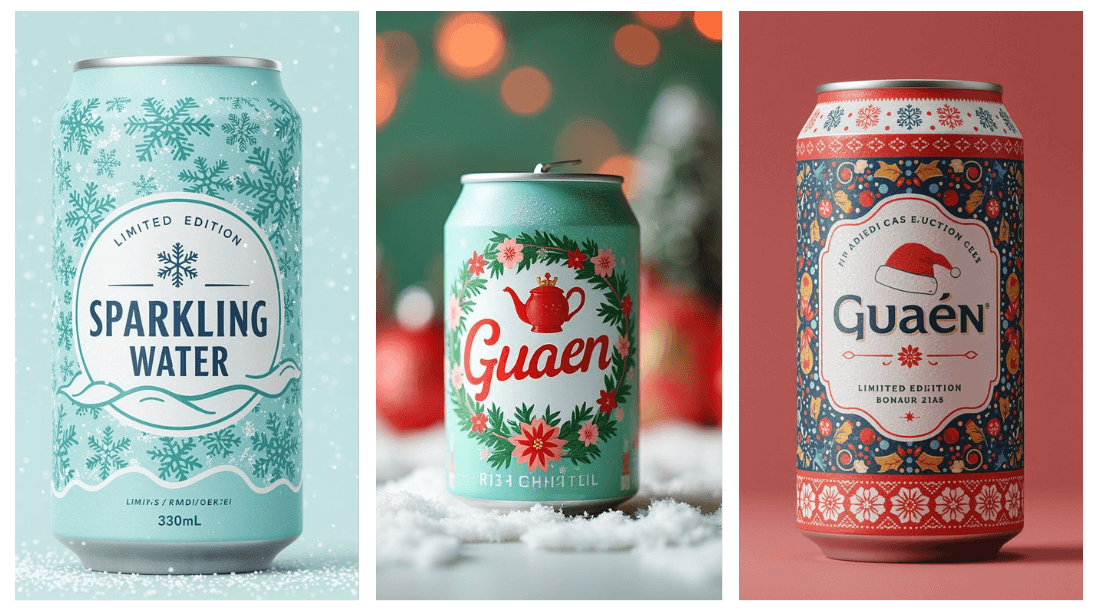 AI photography generator for seasonal campaigns - winter themed packaging ideas