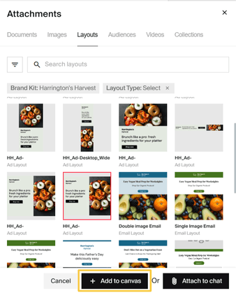 add layout to canvas