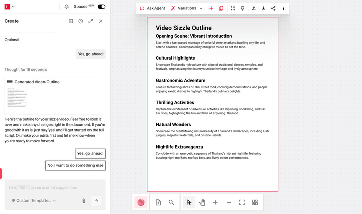video sizzle outline