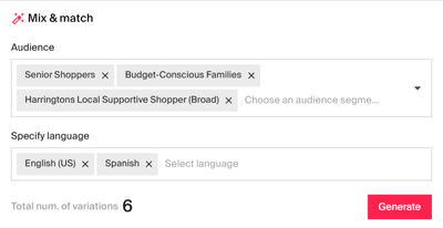 email variation options
