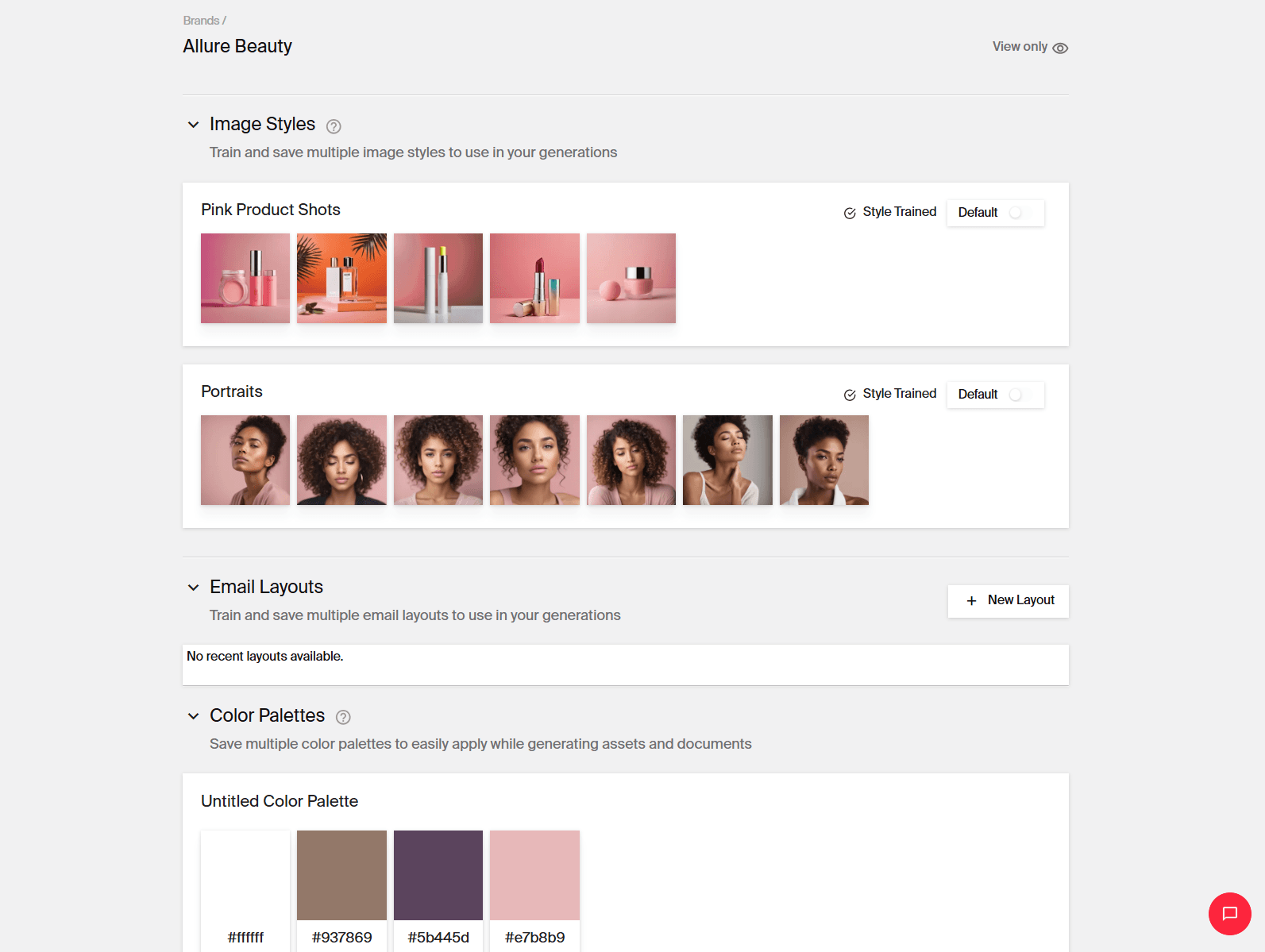 Brand visual identity with image styles