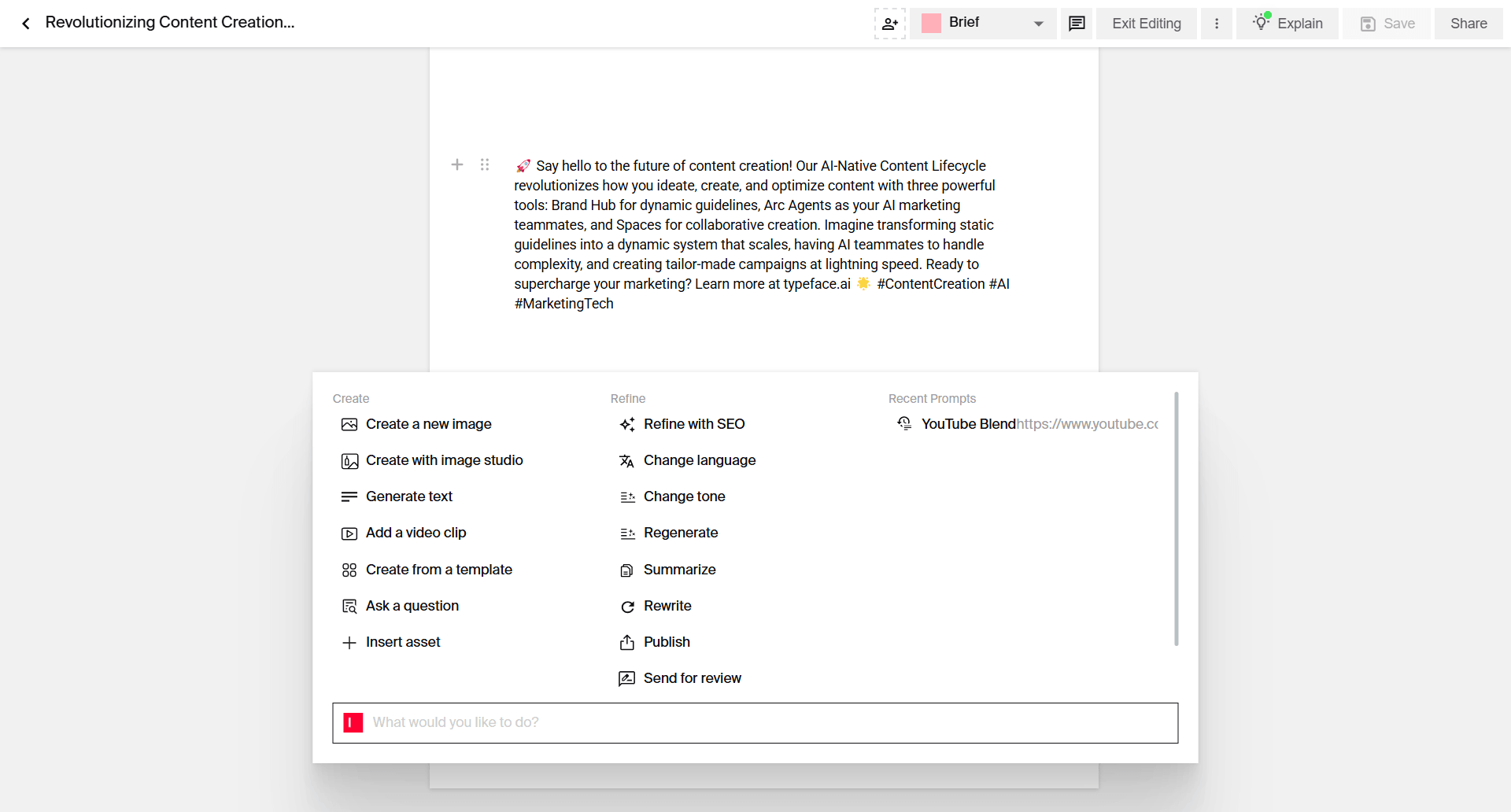 AI-generated social copy