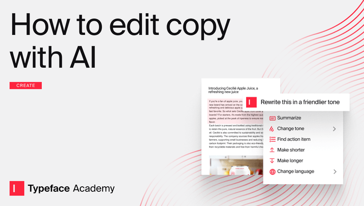 How to edit copy using AI