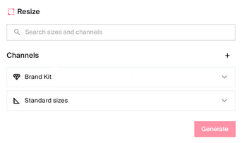 Resizing banner ads to channels