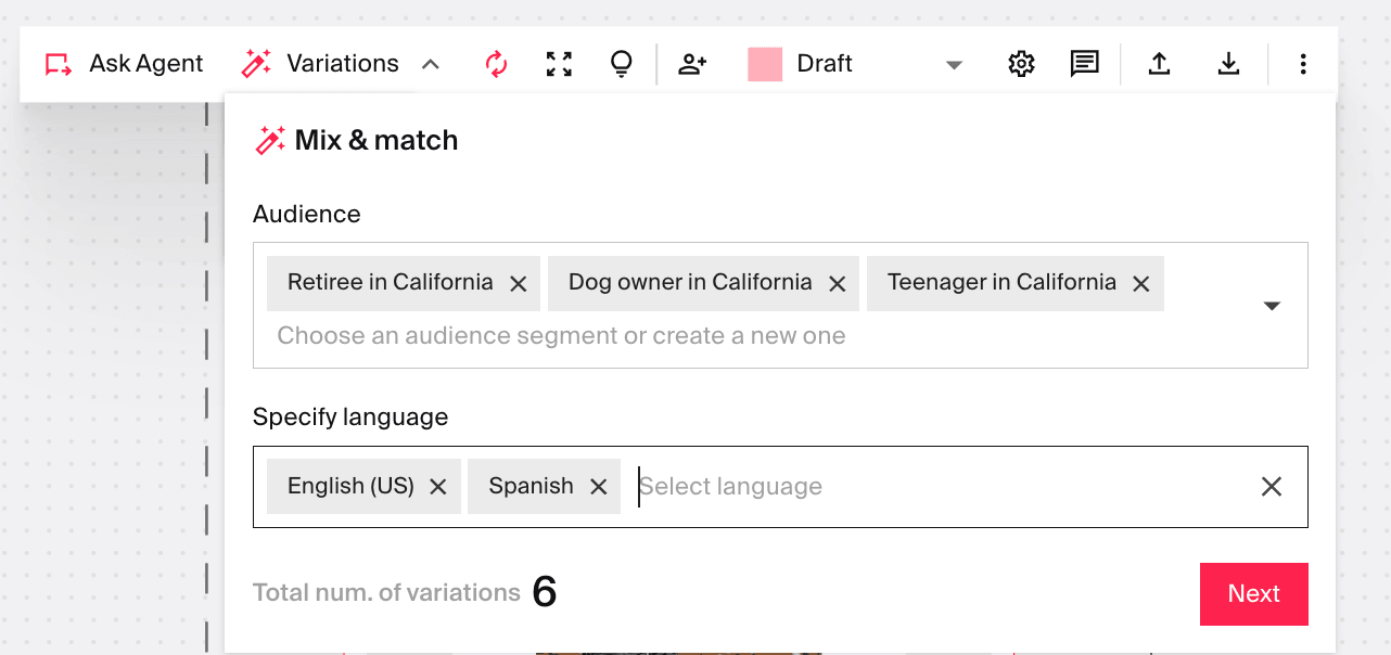 creating email variations with agentic AI