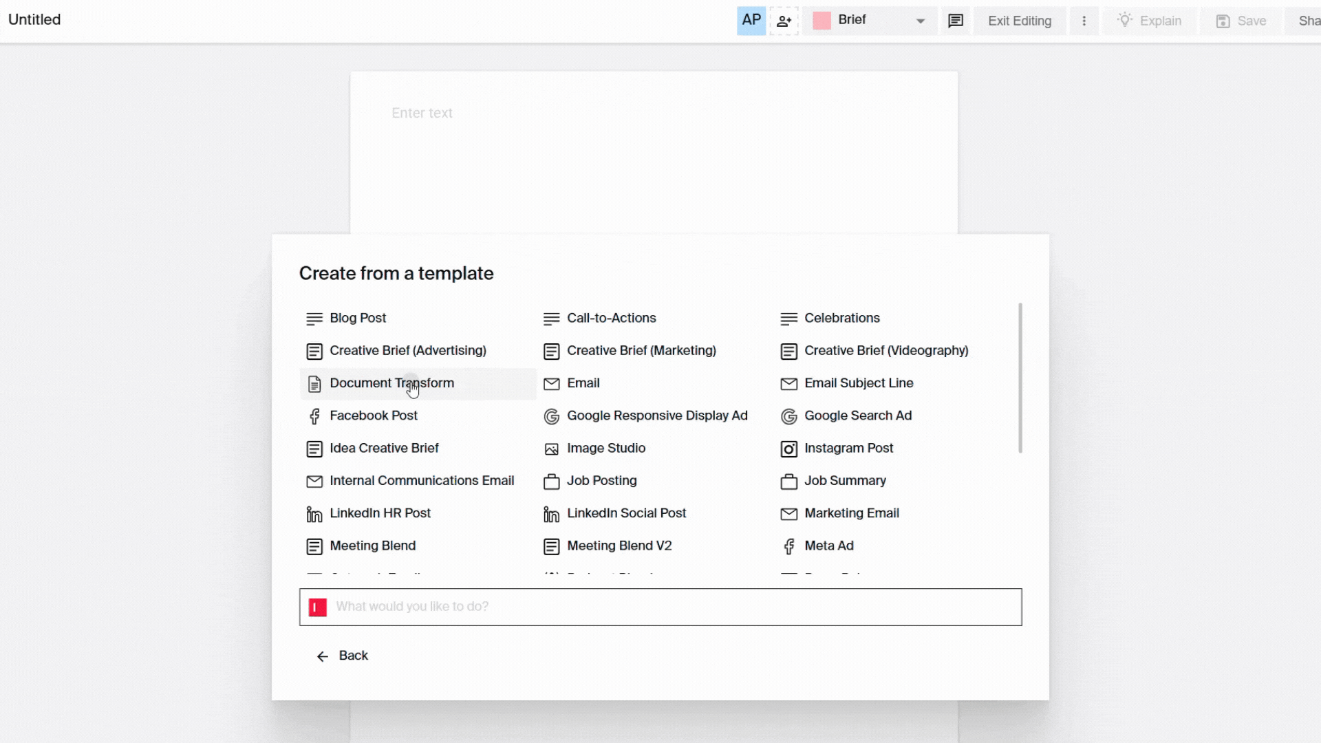 AI content repurposing - document to email snippet