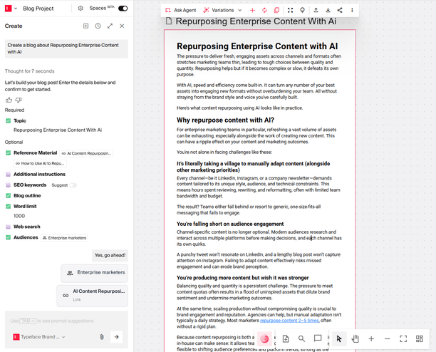 Web Agent creates blogs